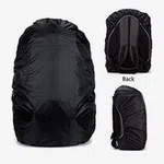 Black Water & Dust Proof Cover For Backpacks | Adjustable Elastic Waterproof Rain Back Cover | Fits 20-30 Ltrs Backpack