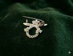 PURE SILVER CROSS KHUKURI BROOCH FOR MEN