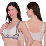 Women\'s Premium Seamless Sports Bra - Non-Wired Air Permeable Comfort Bralette with Removable Pads for Daily Wear, Yoga & Gym