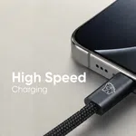 Elephu Data cable Braidy series 567| Type C to Lightning/Iphone)| fast charging| high speed data transfer| Fabric braided cable| Integrated IC chips| aluminum tip| pure copper wire