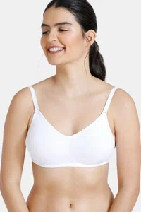 Zivame Double Layered Non Wired 3/4th Coverage Backless Bra-White