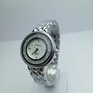 Women Watch Silver Colour Fashionable  Round Dial Stainless Steel Waterproof Watch For Women