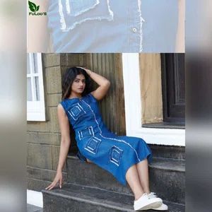 FuLoo's Lighter Denim Western Kurti # 1012
