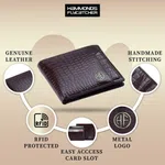 Hammonds Flycatcher Croco Brown Genuine Leather Wallet For Men