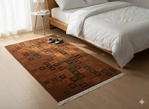Rusty Modern Nepali Hand-Knotted Galaicha - 60 Knots, 94x157 Cm