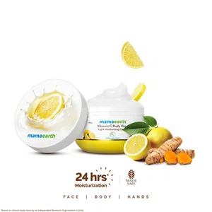 Mamaearth Vitamin C Daily Glow Light Moisturizing Cream with Turmeric & Vitamin C for Skin Brightening - 50 g
