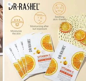 Dr. Rashel Vitamin C Brightening & Anti-Aging Silk Face Mask (Pack of 5 Pcs) / Niacinamide Infused Glow Sheet Mask Set
