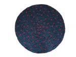 Navy Blue 100 Cm x 100 Cm Round Felt Ball Carpet For Home/Office