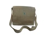 Handmade Hemp & Cotton Messenger Bag - Eco-Friendly Laptop & File Bag - Made in Nepal (36x30x6 cm)