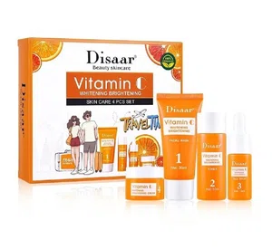4 In 1 Set Disaar Beauty Vitamin C Skincare Set – Cleanser, Toner, Serum & Cream | Gift Set for Women & Teens