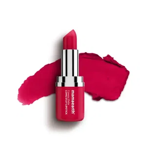 Mamaearth Creamy Matte Long Stay Lipstick with Murumuru Butter and Vitamin E for 8-Hour Long Stay (Flakeproof & Non-Drying |Intens e Color Payoff) - 4.2g (Tulip Magenta)