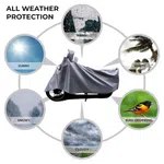 Black Dust Proof Water Resistant Double Mirror Pocket Bike Body Cover For Bike And Scooter - Bike Covers |
