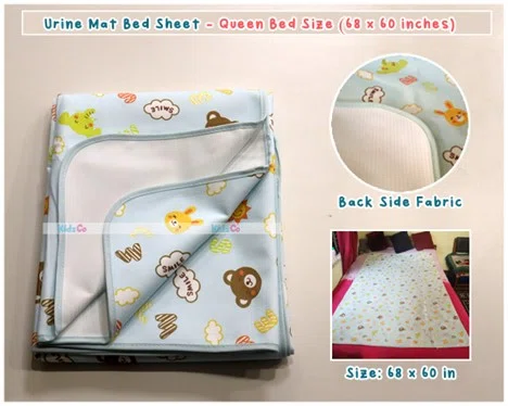 Baby Urine Mat Water Resistant Fabric Dry Sheet Queen Bed Size 68 x 60 Inches