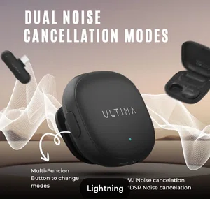 (New Launch) Ultima Clear Mic with Al NoiseCancellation | 3 Recording Modes] 50 MeterBarrier Free Recording | Type C or LightningReceiver | 360° Omnidirectional Recording | 7Hrs Transmitter Usage Time | Multi FunctionButton To Change Modes100% Authentic | Al Noise Cancellation | 360° Omnidirec