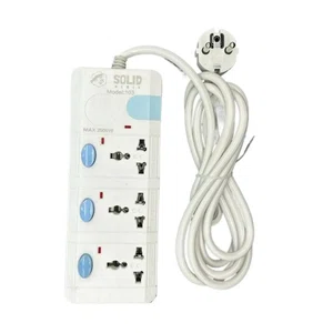 Solid Power Good Quality 3 Socket Extension (Power Capacity Of 2500W max) 5 Meter