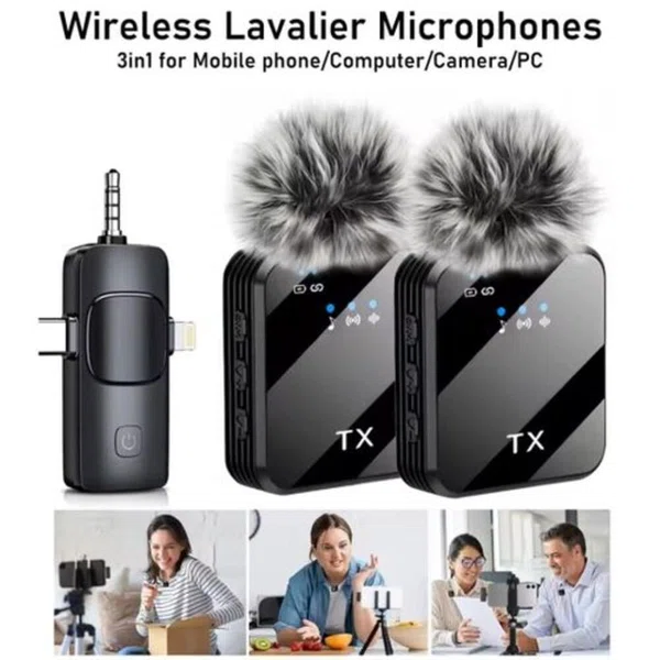 F11-2 Professional 3-in-1 Wireless Lavalier Microphone