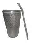 Glass Tumbler With Reusable Straw
