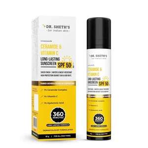 Dr. Sheth's Ceramide & Vitamin C Long lasting Sunscreen SPF 50+ PA++++|For Women & Men |50g