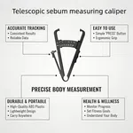 Body Fat Caliper - Handheld BMI Body Fat Measurement Device - Body Fat Analyzer -Skinfold Caliper Measures Body Fat with Chart and Manual