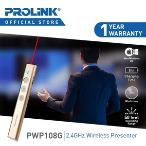 PROLiNK  2.4 Ghz Wireless Presenter With Red Light - Pwp108G