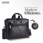 Hammonds Flycatcher Genuine Leather Laptop Black Bag For Men