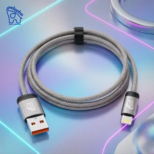 Elephu Braidy Series 547 PRO ( USB to Lightning/iPhone)| High speed data transfer| knitted fabric| aluminum tip| pure copper wire
