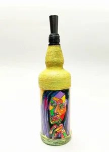 Bob Marley Printed Handmade Craft Bottle With Night Lamp - Unique Gift Item