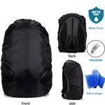 Black Water & Dust Proof Cover For Backpacks | Adjustable Elastic Waterproof Rain Back Cover | Fits 20-30 Ltrs Backpack