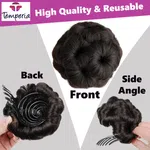 Synthetic Claw Clip Hair Bun Extension – Messy Chignon Hairpiece for Women & Girls