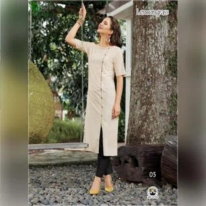 Lemongress Pure Cotton designer Kurti #Cream