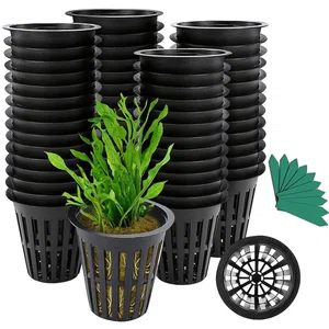 2 Inch Garden Plastic Net Cups Pots,Round Heavy Duty for Hydroponics Aquaponics Orchids - 50 Pcs