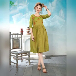FuLoo's Floret Heavy Rayon Stylish Dress for Women #205