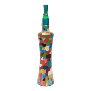 Pattern Handmade Craft Bottle With Light Lamp