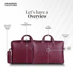 HAMMONDS FLYCATCHER Genuine Leather Office Bag for Men - 15.6 Inch Laptop Bag for Men, Professional Leather Bag for Men - Adjustable Straps and Multiple Compartments - Mango
