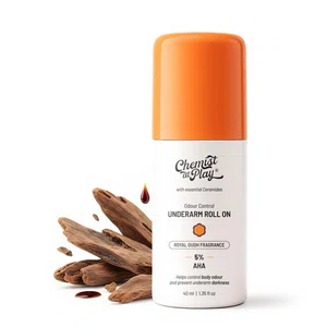 Chemist at Pla Under Arm Roll-On with 5% AHA| Lactic & Mandelic Acid|Prevents Odour, Brightens Skin & Exfoliates Underarm| For Sensitive Skin|Royal Oudh Fragrance | Alcohol & Aluminium Free