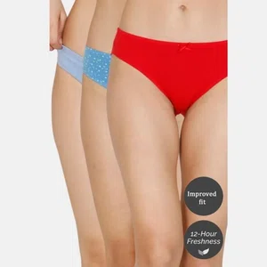 Zivame Bikini Low Rise Anti-Microbial Panty (Pack of 3) For Women - Pacific Blue Cherry