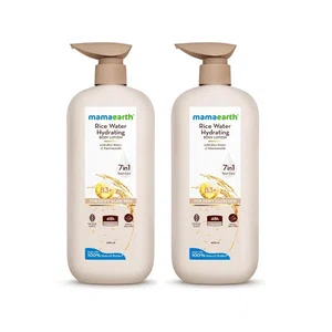 Mamaearth Rice Water Hydrating Body Lotion with Rice Water & Niacinamide for Dewy Glass Skin - 400 ml