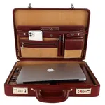 HAMMONDS FLYCATCHER Adults Genuine Leather Briefcases With Combination Lock| D-L:17"H:12.5"B:3"