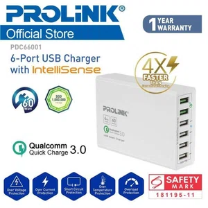Prolink 6-Port USB Charger with IntelliSense 60W - PDC66001
