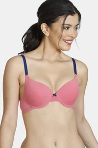 Zivame Push Up Wired Medium Coverage T-Shirt Bra-Coral