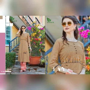 Dream Line Linen Square Western Top with Embroidery Work bottom #2505
