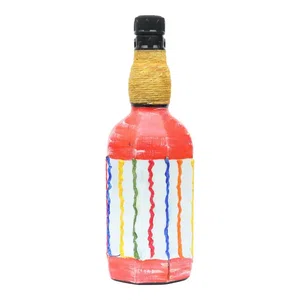 Lining Hand Print Handmade Craft Bottle For Decoration