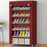 Shoe Cabinet 6 Layer Shoe Rack Organiser(With Cloth) - Multi-Layered Easy To Install And Portable Shoe Rack With Cover