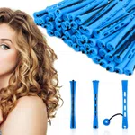 Plastic Hair Perm Rods Set – Heatless Hair Curlers & Rollers with Rubber Band for Women 10Pcs