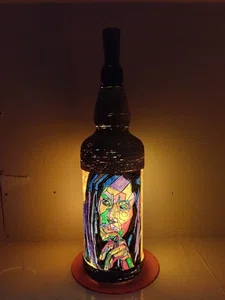 Handmade Bottle Craft With Light - Bob Marley - Unique Gift Item