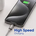 Elephu Braidy Series 547 PRO ( USB to Lightning/iPhone)| High speed data transfer| knitted fabric| aluminum tip| pure copper wire