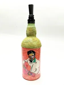 Elvis Presley Printed Handmade Craft Bottle With Night Lamp - Unique Gift Item