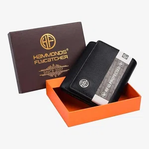 Hammonds Flycatcher Genuine Leather Black Trifold Wallet For Men - Men's Leather Wallet | Purse For Men |