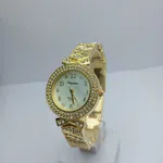 Fashionable  Round Dial Stainless Steel Waterproof Watch For Women