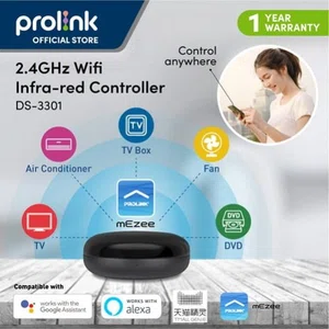 PROLiNK Universal Wifi Smart Home IR Control - Remote Control for Television, Mio TV box, fan, Air Conditioner etc - DS-3301